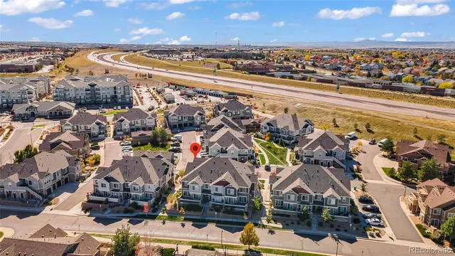 an aerial view of a city