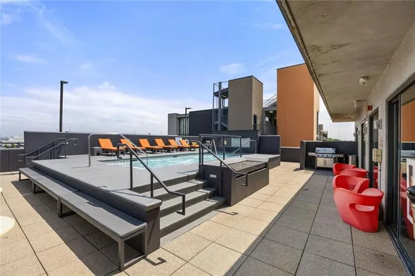 a outdoor space with seating