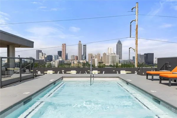 a city view with sitting space