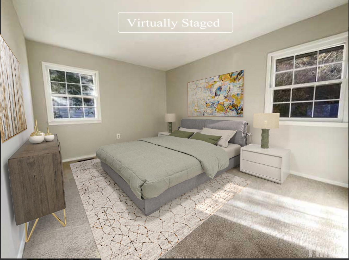 2521 Little John Road Raleigh, NC 27610 - Photo 6 of 18 a bedroom with a bed and glass window