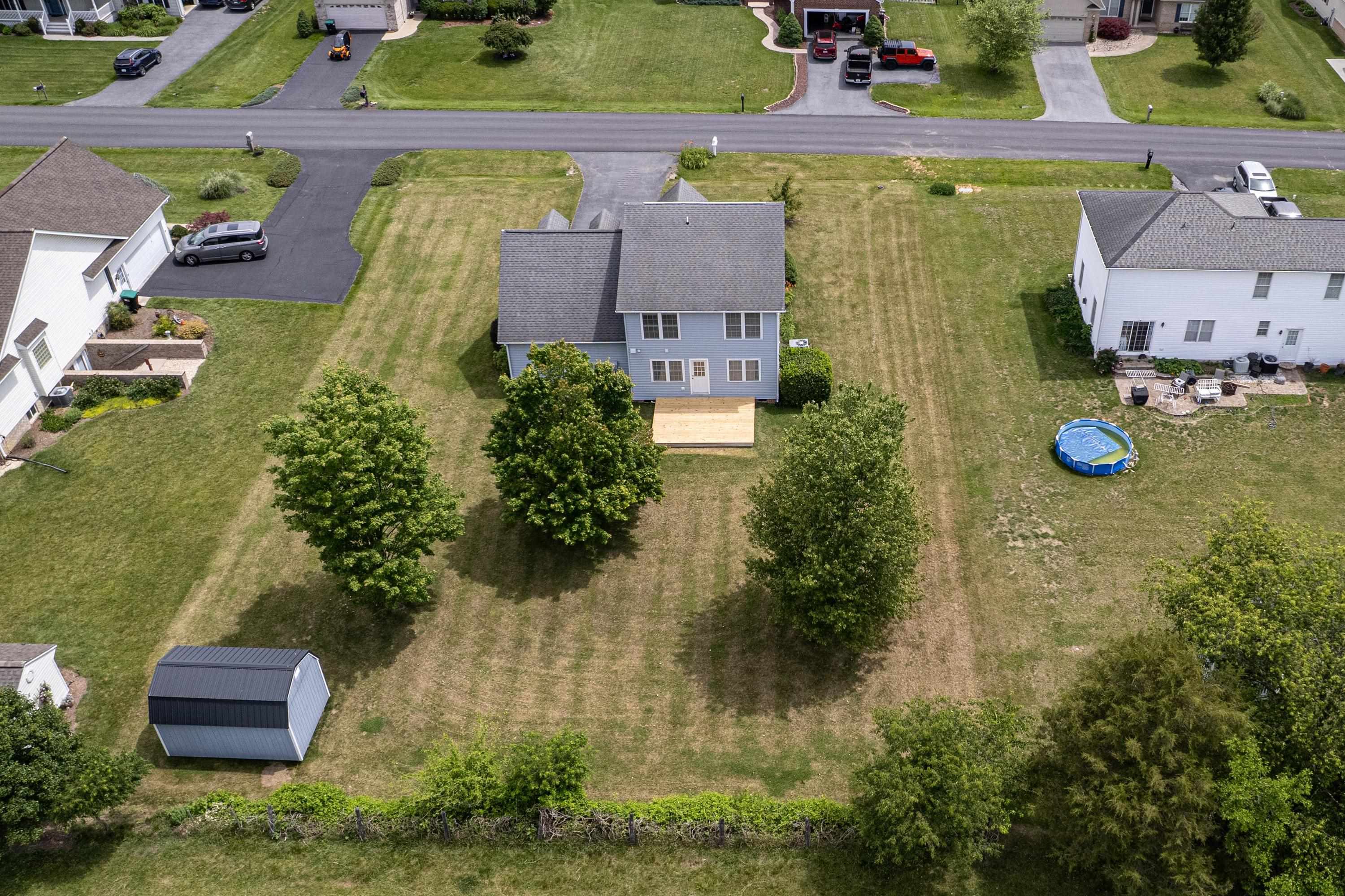 536 Three Leagues Road McGaheysville, VA 22840 - Photo 63 of 71 an aerial view of residential house with outdoor space and swimming pool