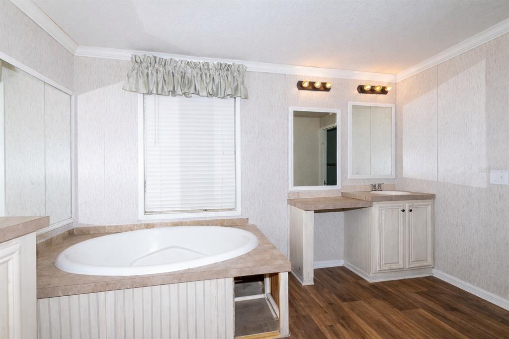 18057 Southwest 37th Street Dunnellon, FL 34432 - Photo 4 of 9 a bathroom with a sink a mirror and a bathtub
