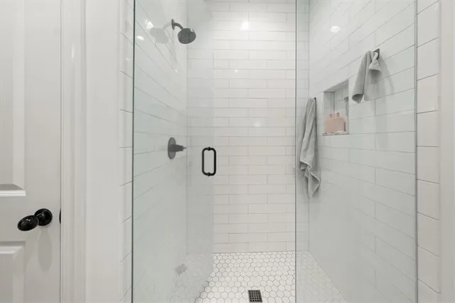 a bathroom with a shower