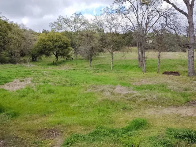 a view of outdoor space with green field and trees