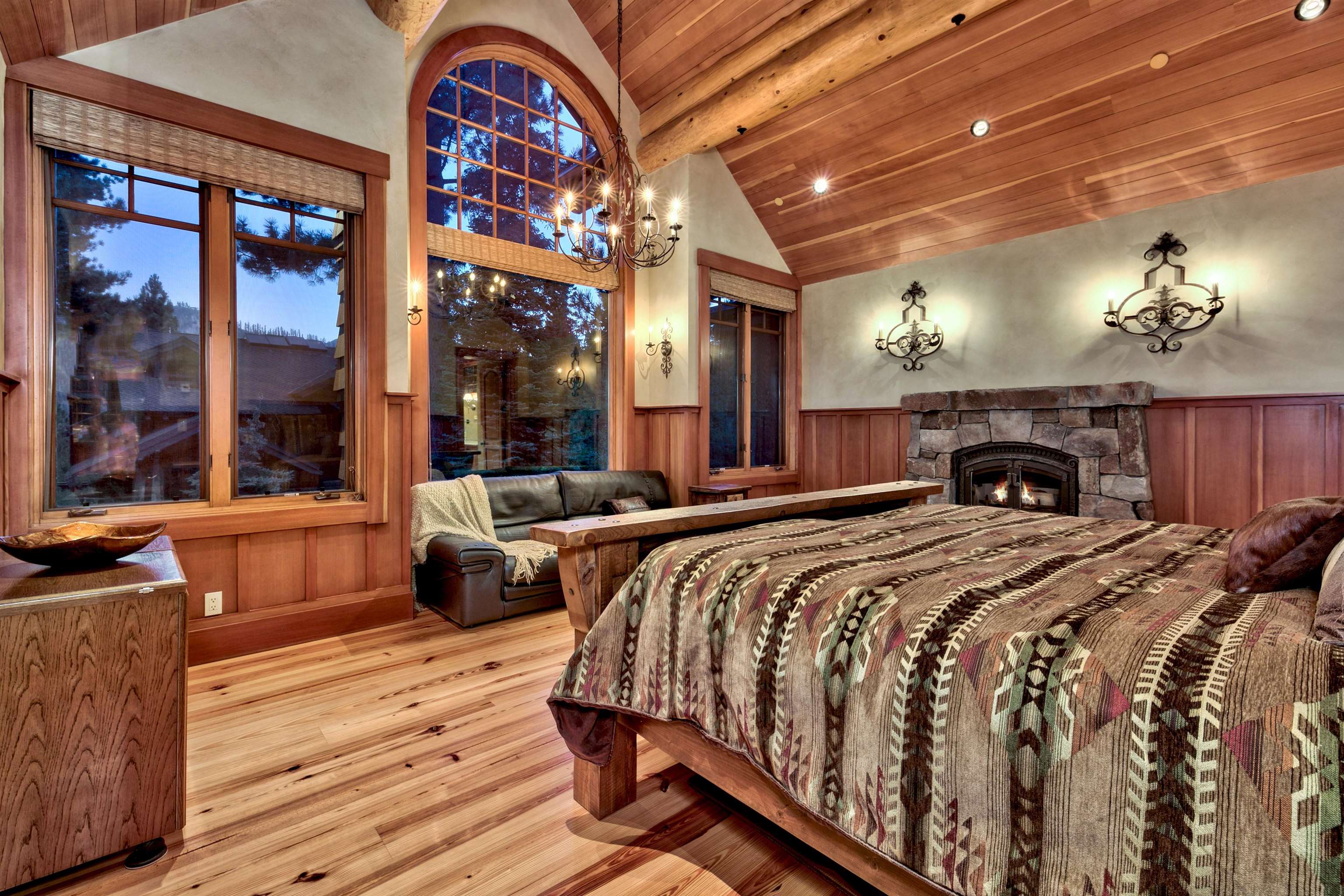 244 Hidden Lake Loop Olympic Valley, CA 96146 - Photo 11 of 20 a spacious bedroom with a balcony a bed and a large window with balcony view