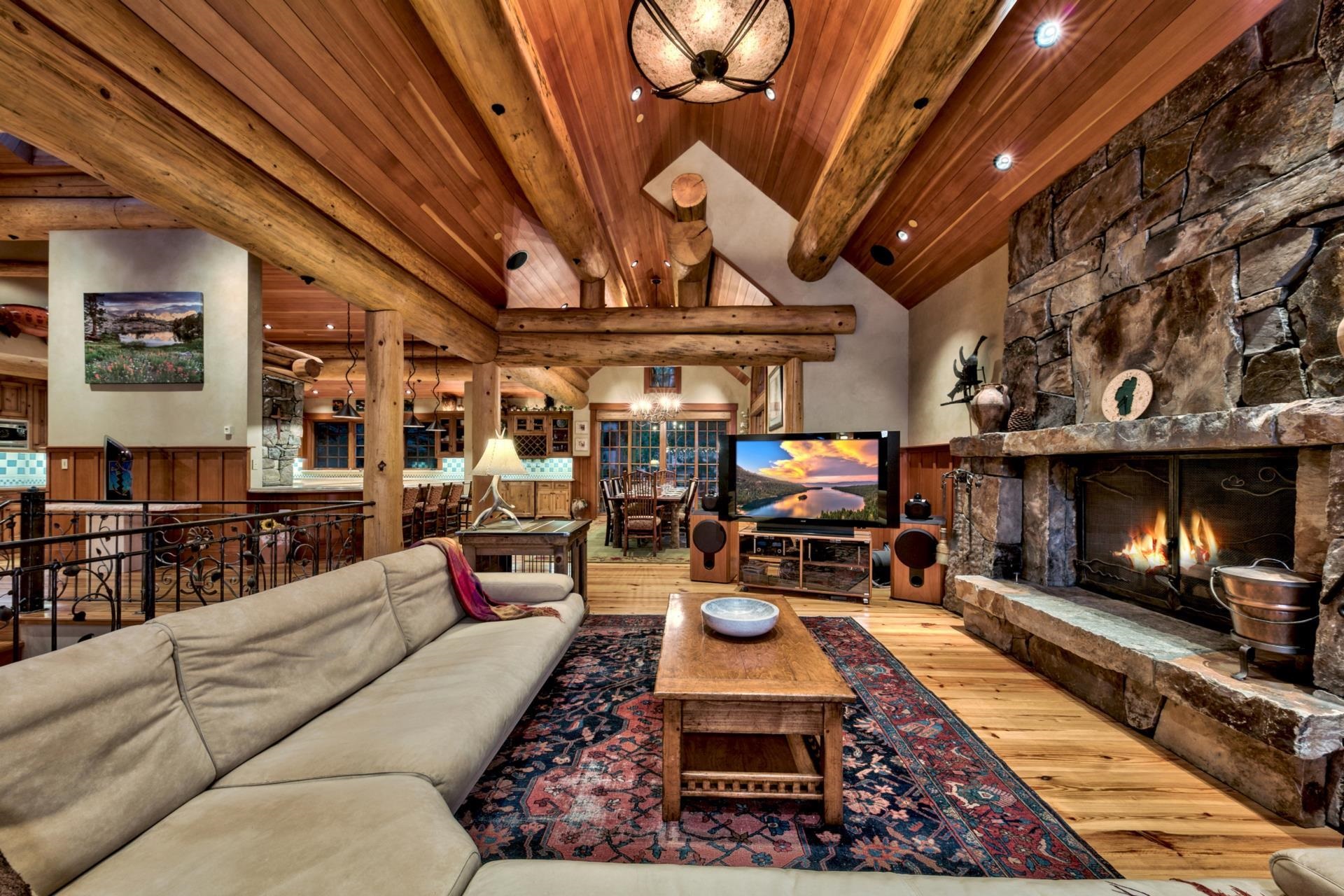 244 Hidden Lake Loop Olympic Valley, CA 96146 - Photo 5 of 20 a living room with furniture and a fireplace