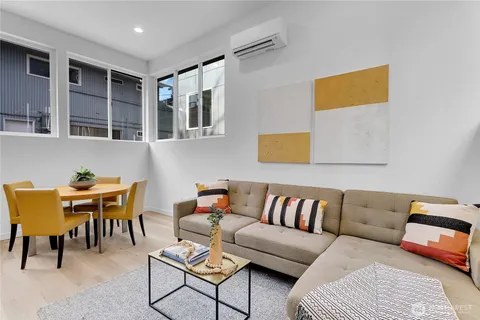 a living room with furniture and a couch