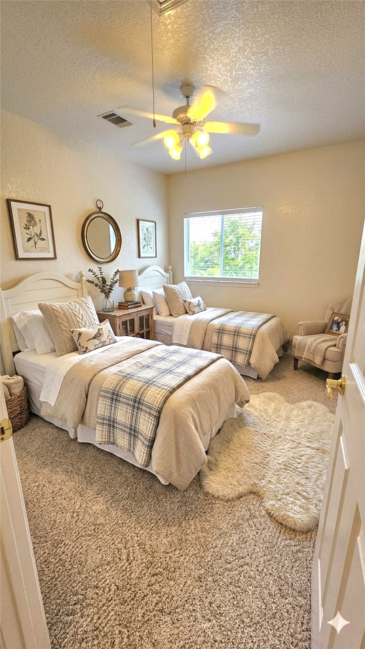 1301 County Road 262 Georgetown, TX 78633 - Photo 25 of 39 Neutral-toned bedroom featuring wall-to-wall carpeting and a ceiling fan