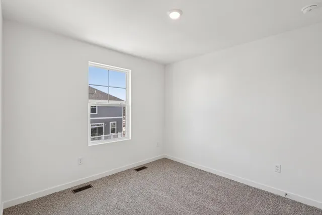 an empty room with closet