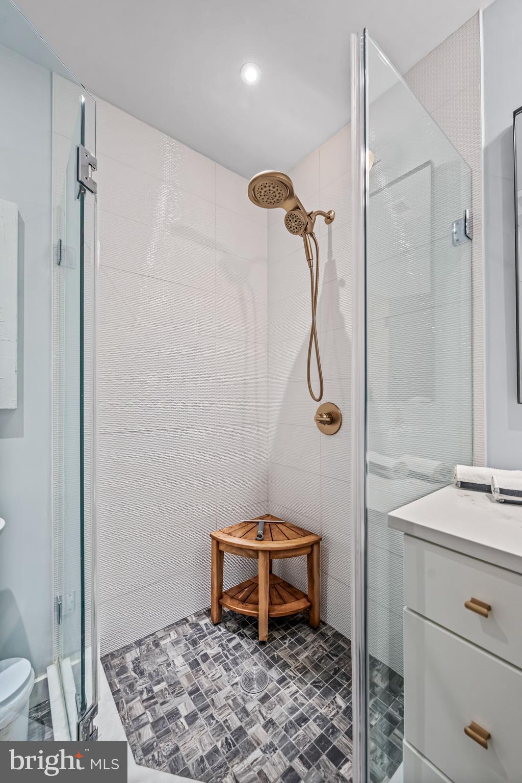 219 South 18th Street, Unit 309 Philadelphia, PA 19103 - Photo 30 of 44 a bathroom with a shower and a sink