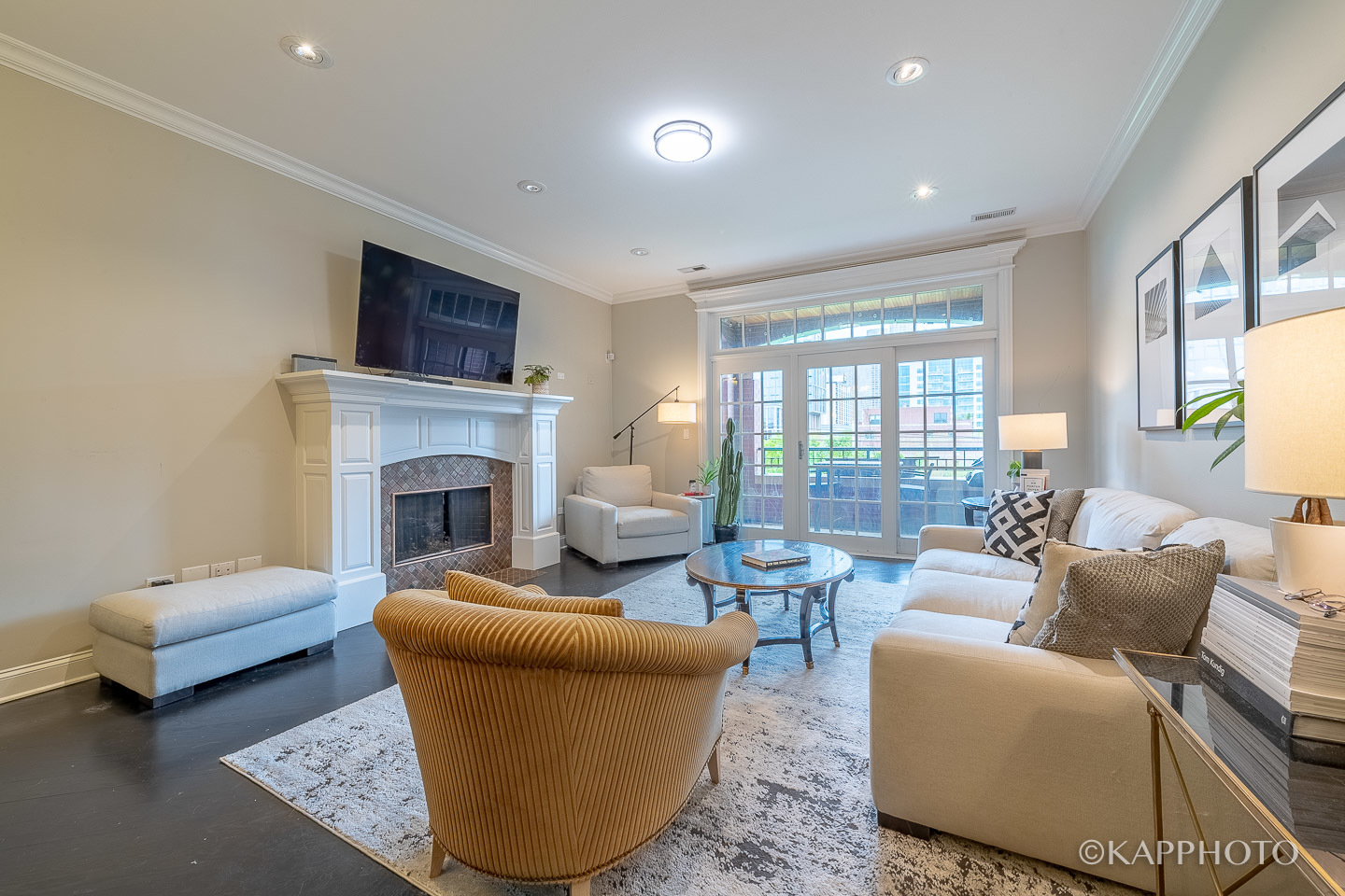 106 South Sangamon Street, Unit 3N Chicago, IL 60607 - Photo 4 of 27 a living room with furniture and a fireplace
