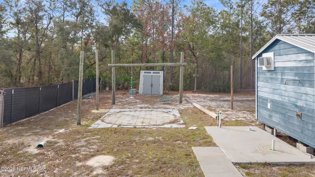 a backyard of a house