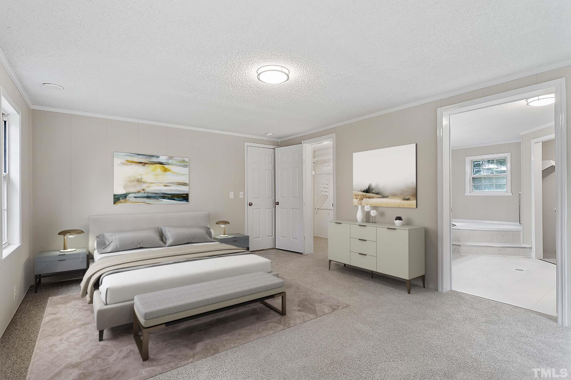 1002 Autry Road Lillington, NC 27546 - Photo 7 of 38 a bedroom with a bed and a couch