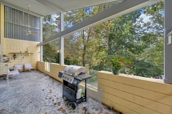 a view of a lake with a mountain