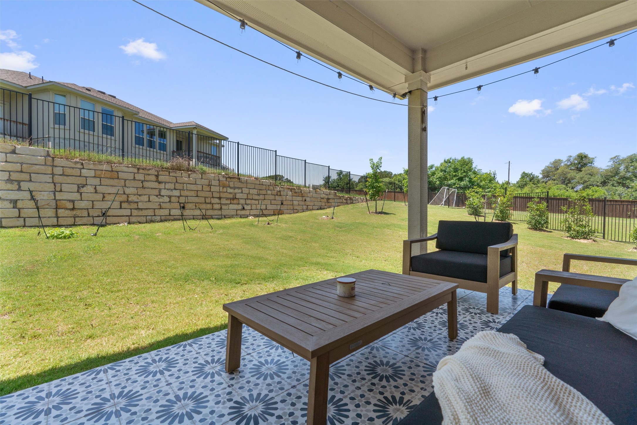 1908 Cabrera Drive Leander, TX 78641 - Photo 35 of 37 a view of a balcony with furniture and a yard