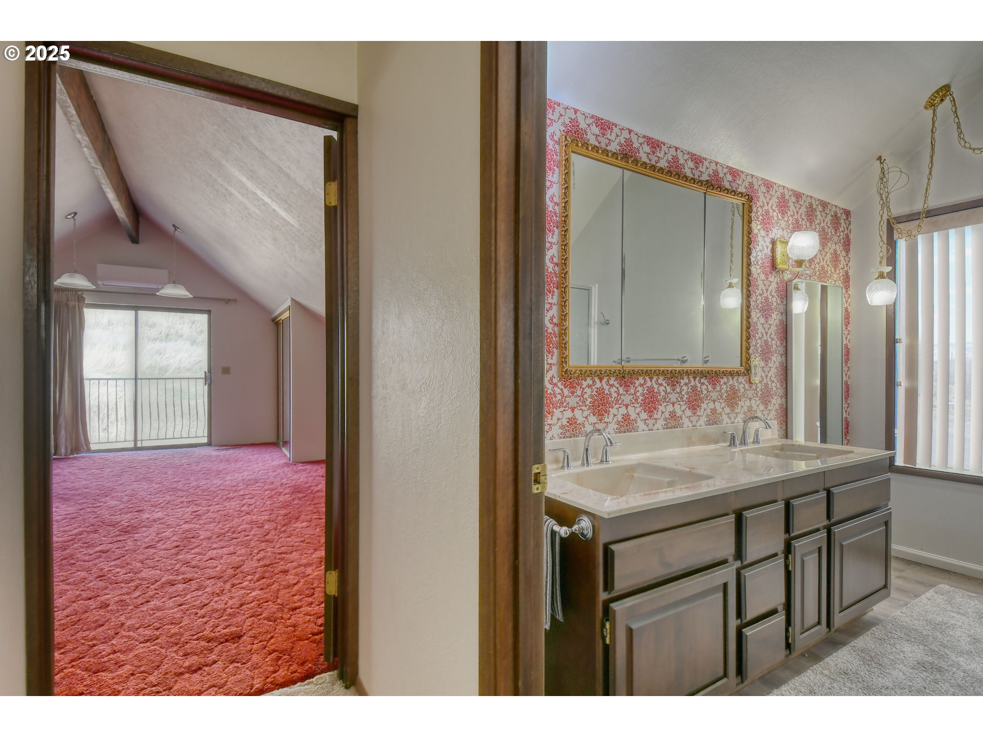 3540 Northeast King Place Pendleton, OR 97801 - Photo 27 of 48 a bathroom with a sink vanity and a mirror