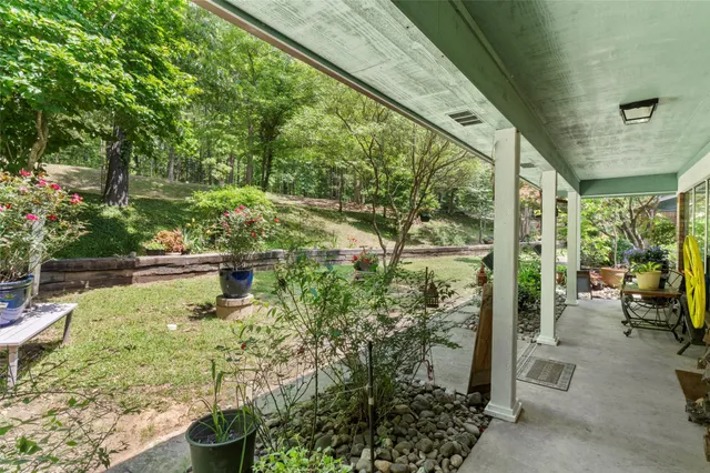 a view of yard from deck