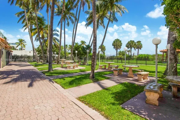 a view of a park with entertaining space