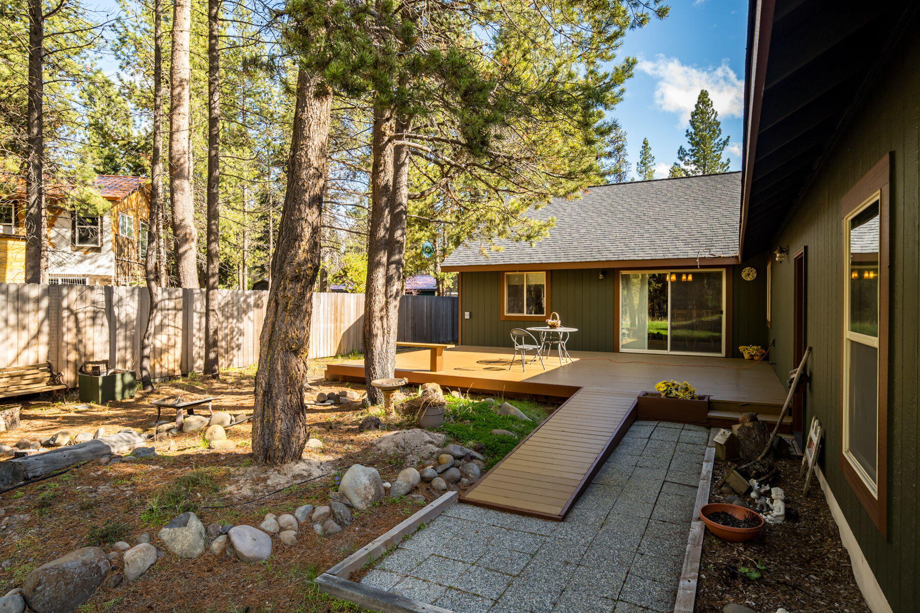 17048 Norwalk Road Bend, OR 97707 - Photo 24 of 36 a view of a house with backyard sitting area and garden