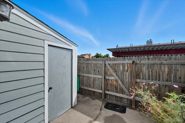 a view of a balcony with an outdoor space