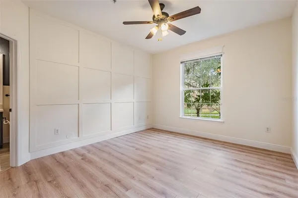 a view of a room with racks on the wall