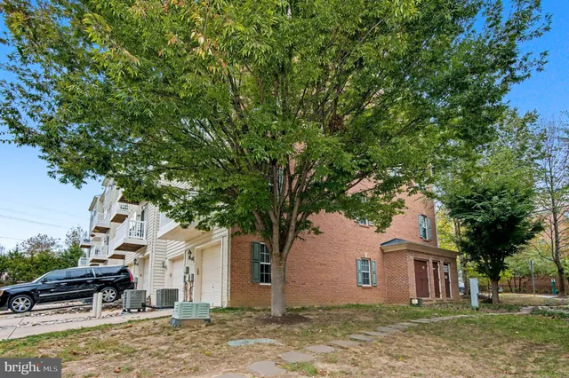 a view of a street with potted plants