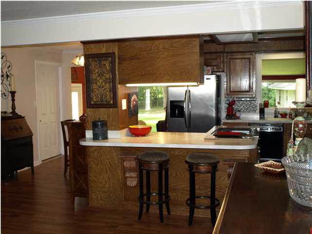 The kitchen is very open.