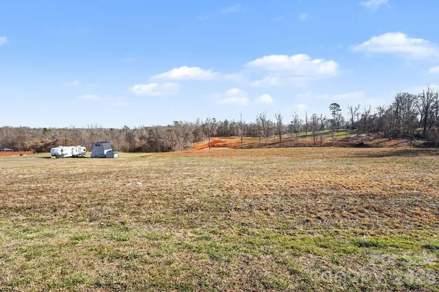 a view of a yard with trees