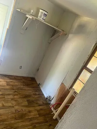 a view of a room with racks