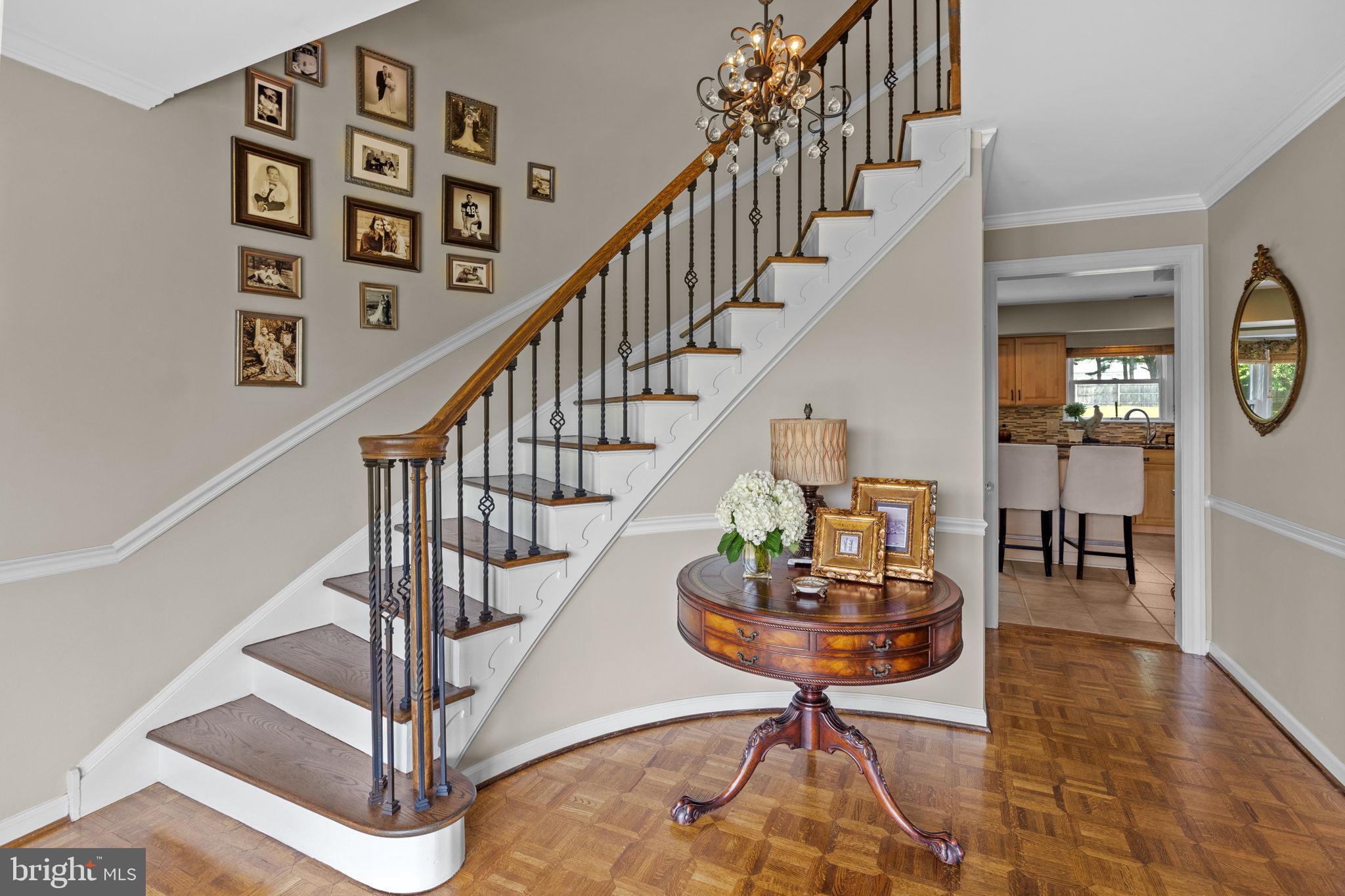 1573 Silo Road Yardley, PA 19067 - Photo 6 of 51 Circular Staircase & Parkay Wood Flooring