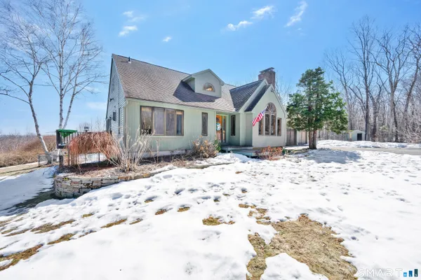 a view of backyard with a large tree