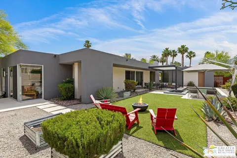 a view of outdoor space with seating