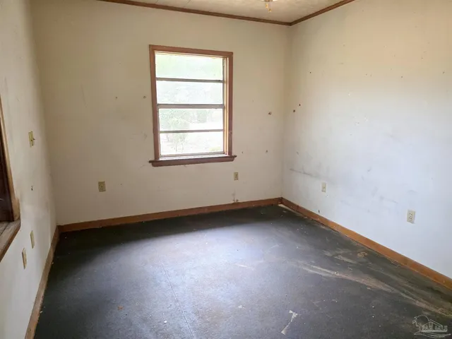 an empty room with a window