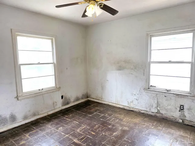 an empty room with a window