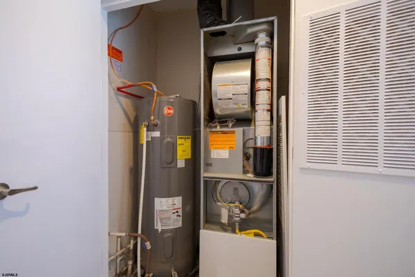 a close view of water heater room