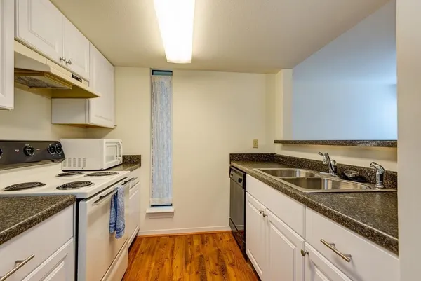 a kitchen that has a sink and a stove
