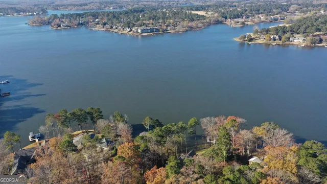 view of a lake with lots of green space