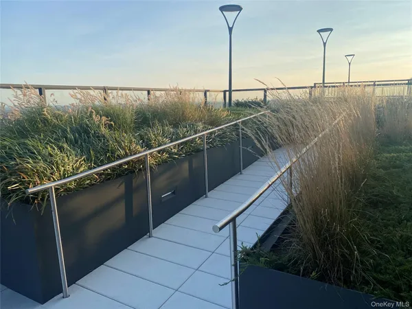 a view of a terrace with sitting area