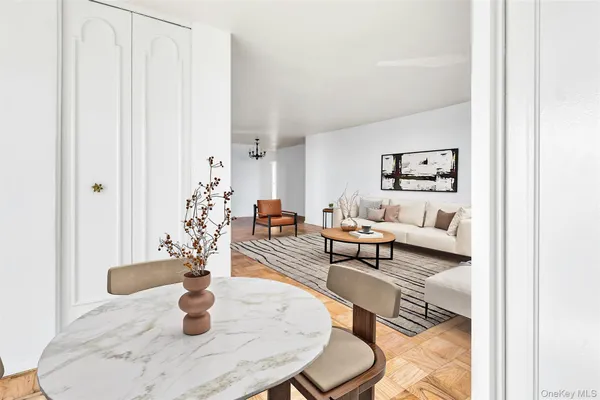 a living room with furniture