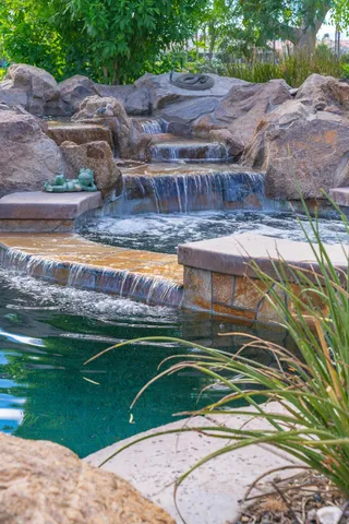 a view of a yard with an outdoor space