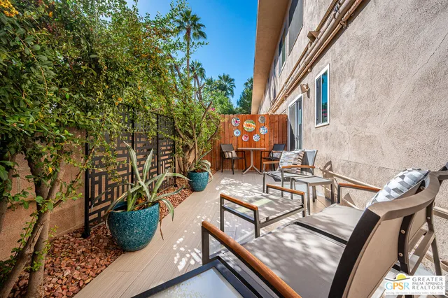 a view of outdoor space with seating area