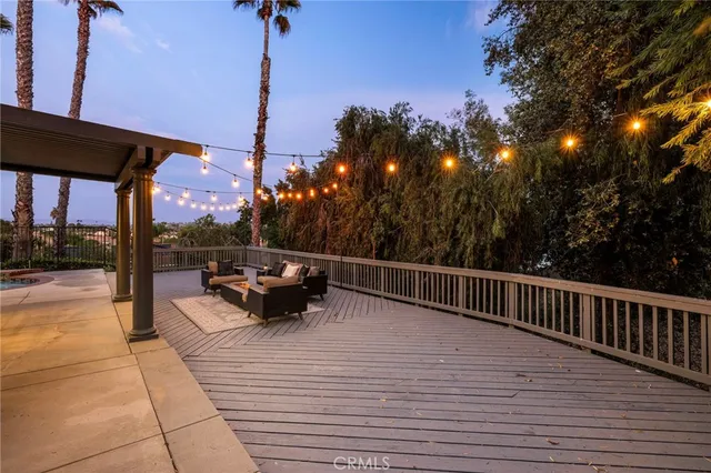 a view of a terrace with furniture