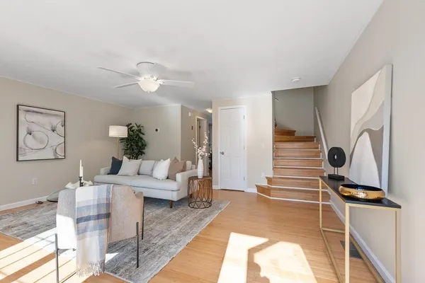 a living room with furniture