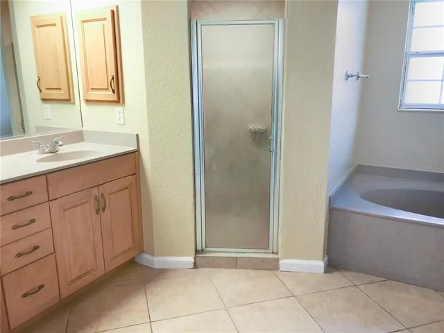 a bathroom with a sink a mirror and a bathtub