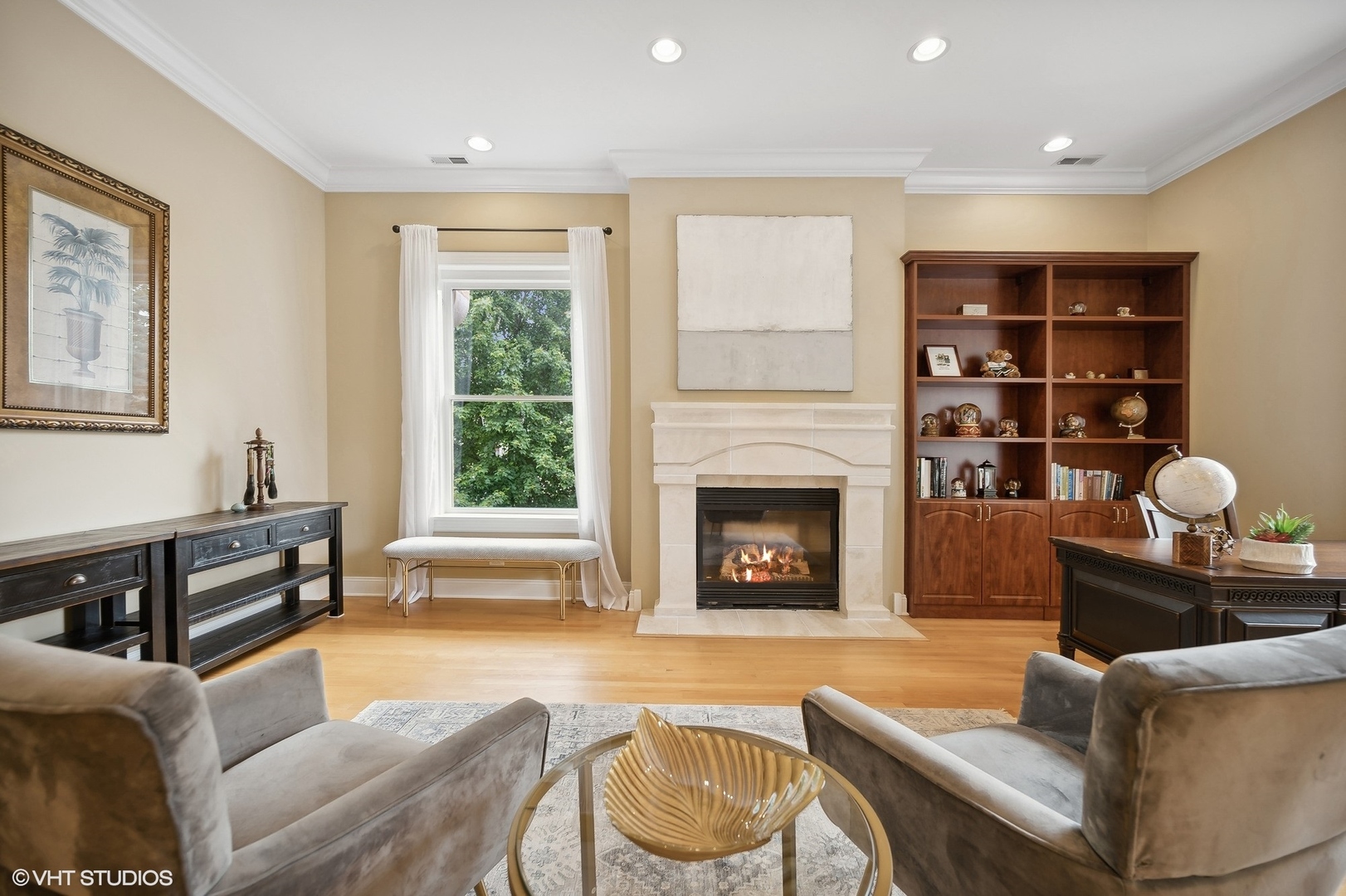 41 Scott Loop Highland Park, IL 60035 - Photo 24 of 50 a living room with furniture a fireplace and a large window