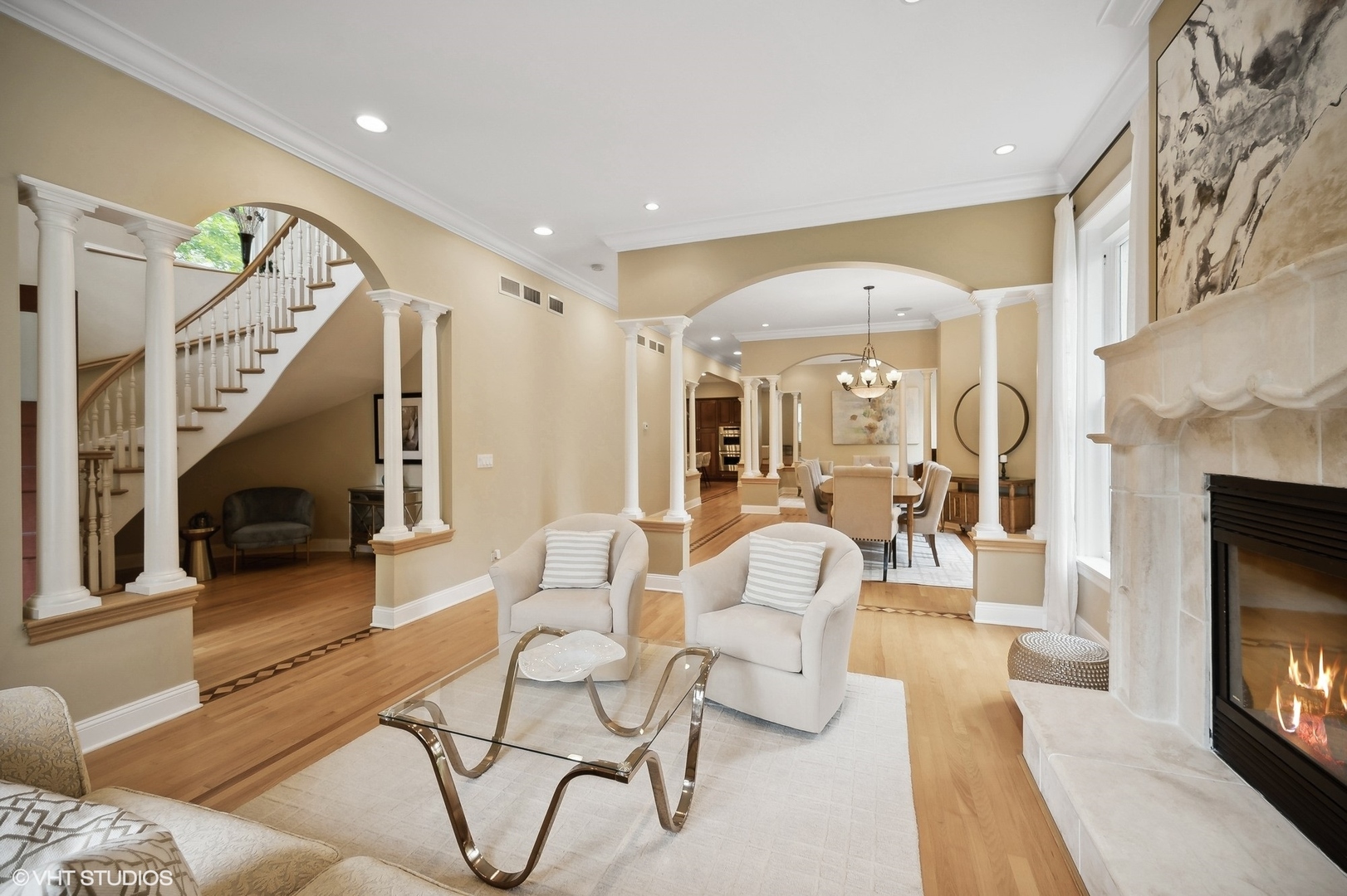 41 Scott Loop Highland Park, IL 60035 - Photo 5 of 50 a living room with furniture and a fireplace