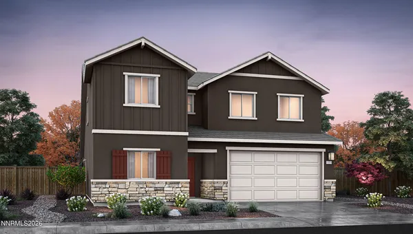 a front view of a house with garage