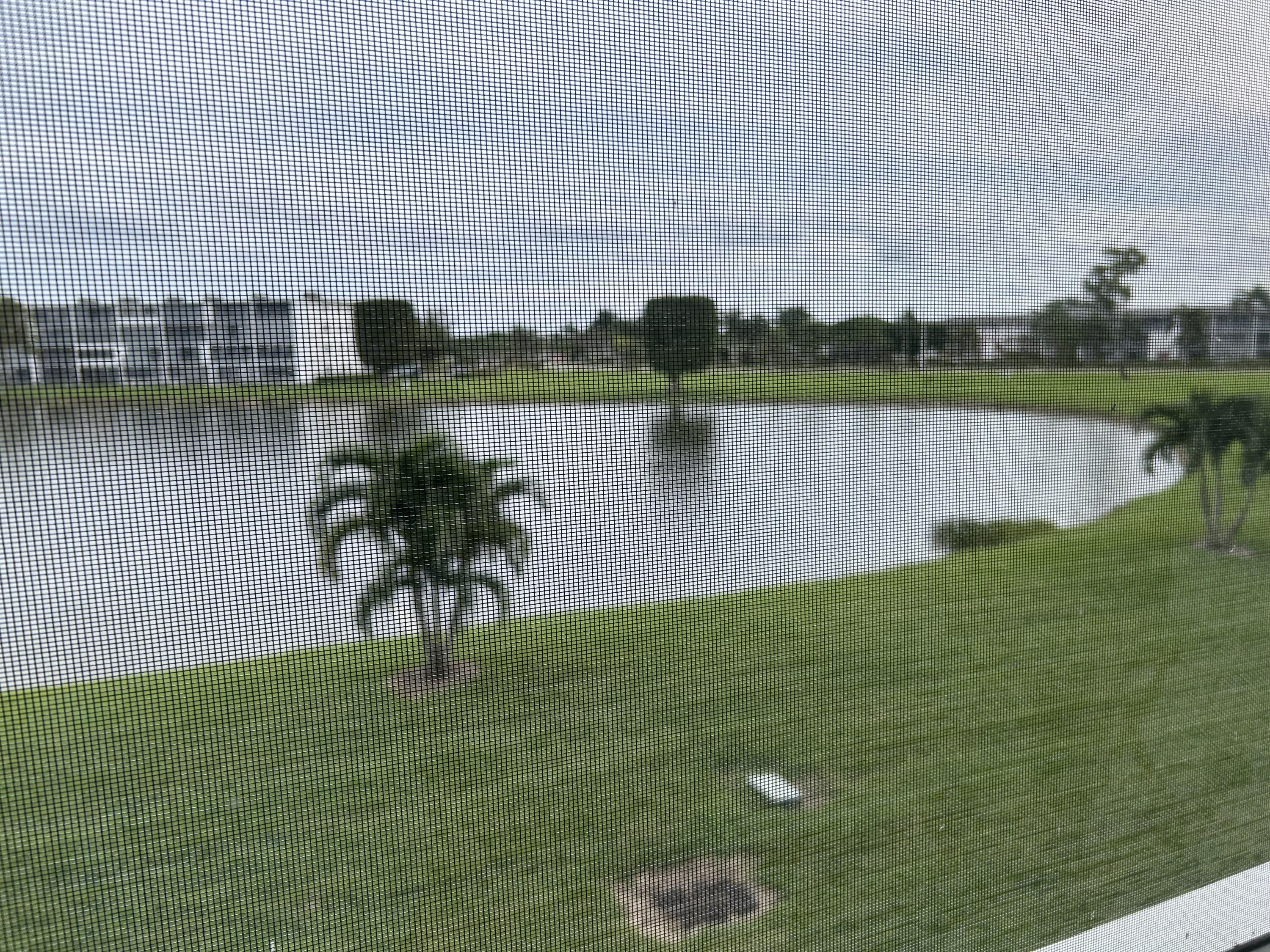 a view of a lake with houses in background