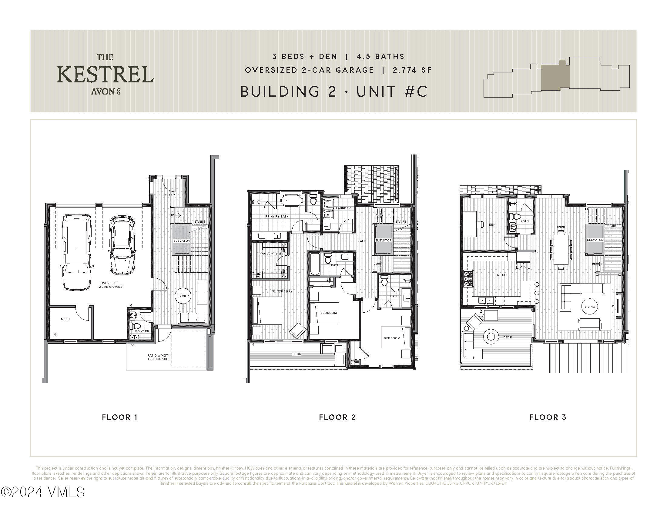 100 Goldfinch Lane, Unit 2C Avon, CO 81620 - Photo 10 of 10 The Kestrel_ Floor Plans_8.5x11_Bldg_2_4