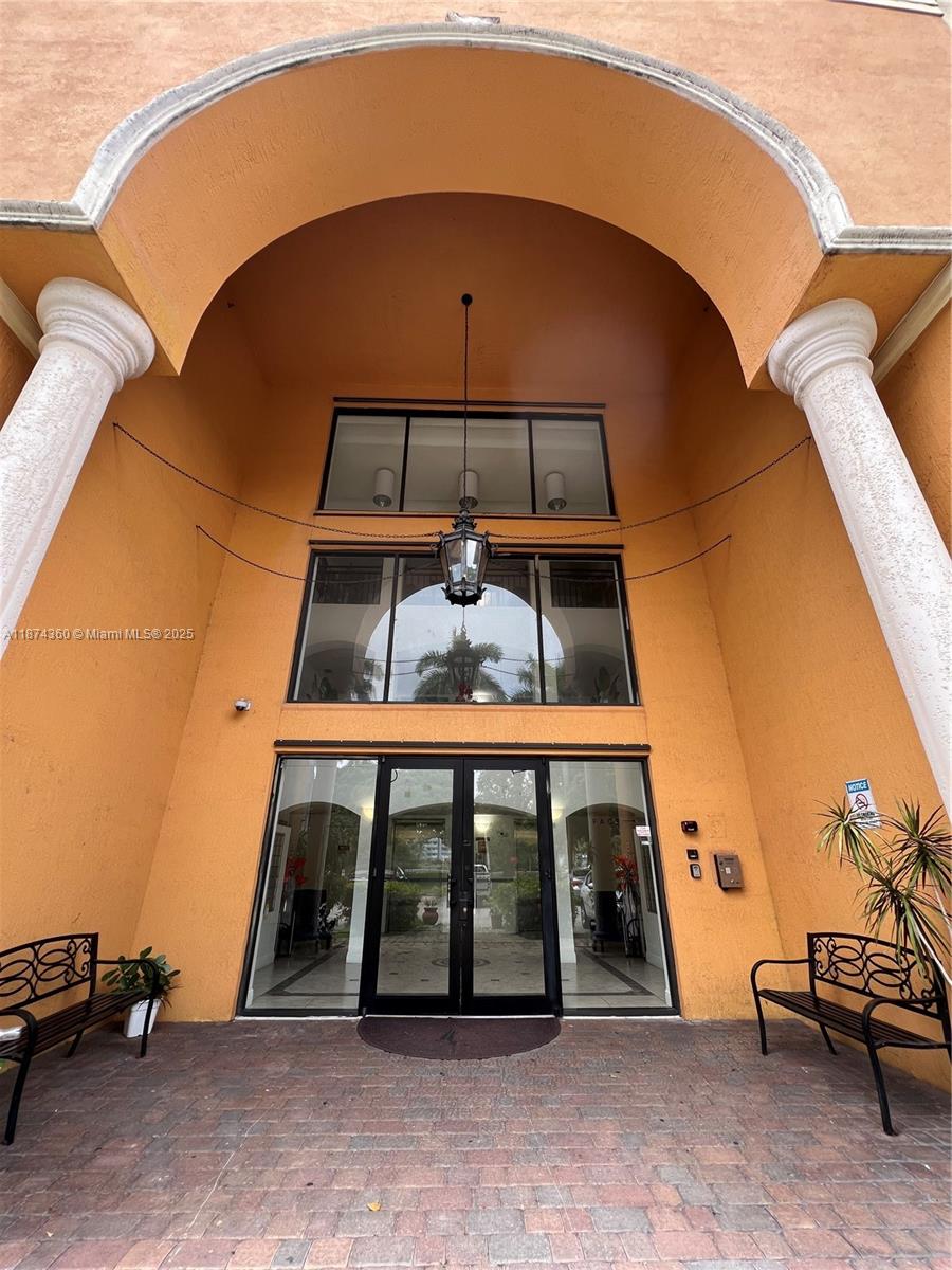 a view of a tall door